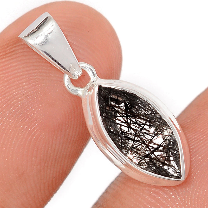 1" Black Rutilated Quartz Faceted Pendants - BRFP581