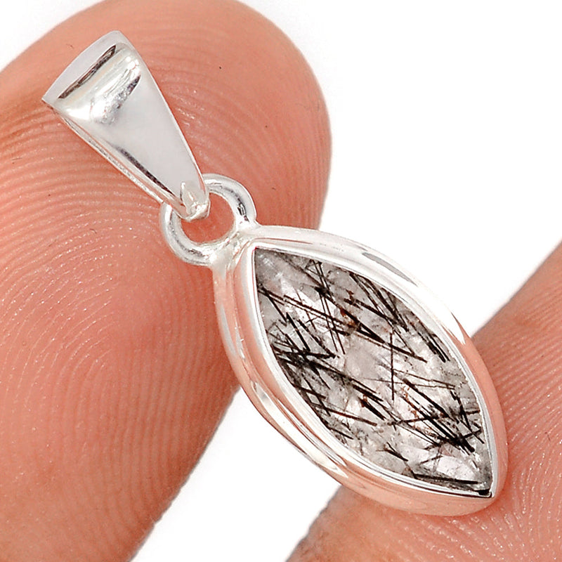 1" Black Rutilated Quartz Faceted Pendants - BRFP582