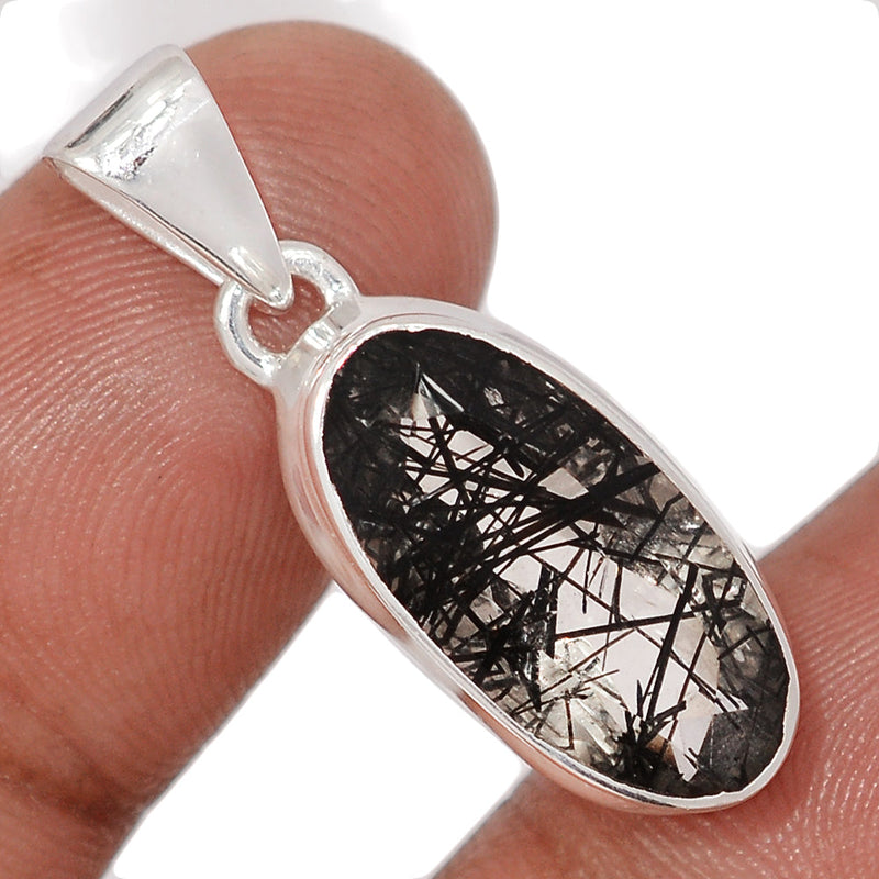 1.2" Black Rutilated Quartz Faceted Pendants - BRFP588