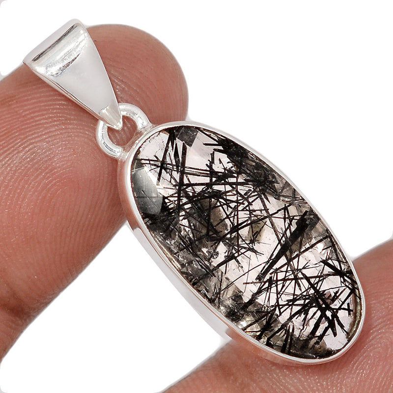 1.5" Black Rutilated Quartz Faceted Pendants - BRFP597