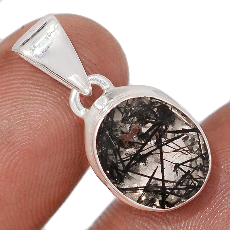 1" Black Rutilated Quartz Faceted Pendants - BRFP615