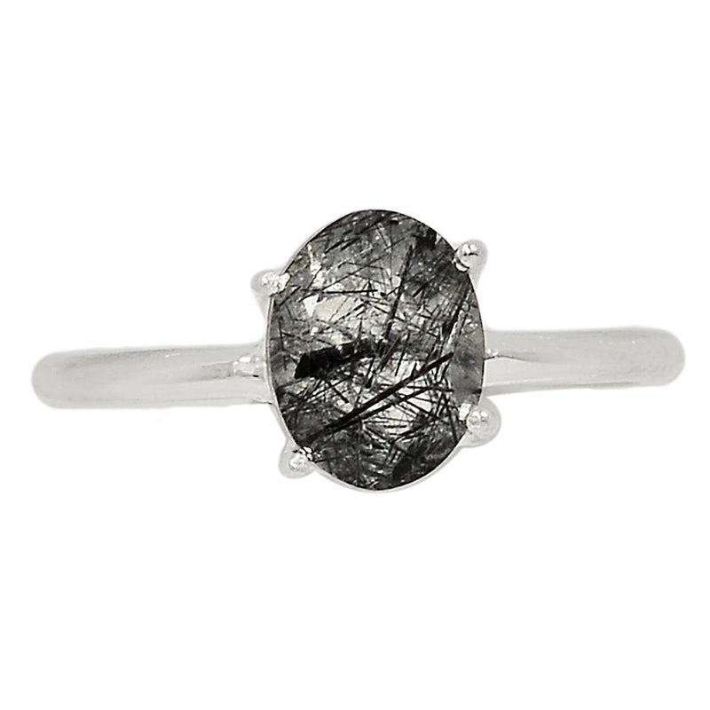Claw - Black Rutilated Quartz Faceted Ring - BRFR874