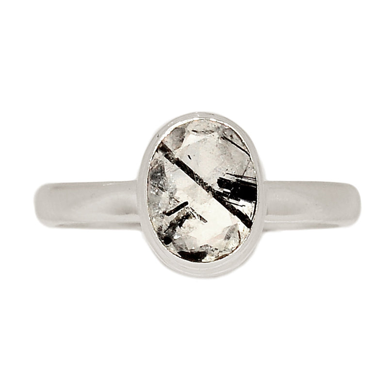Black Rutilated Quartz Faceted Ring - BRFR900