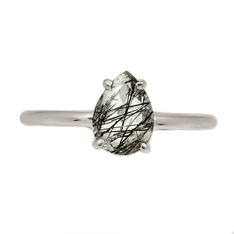 Claw - Black Rutilated Quartz Faceted Ring - BRFR927