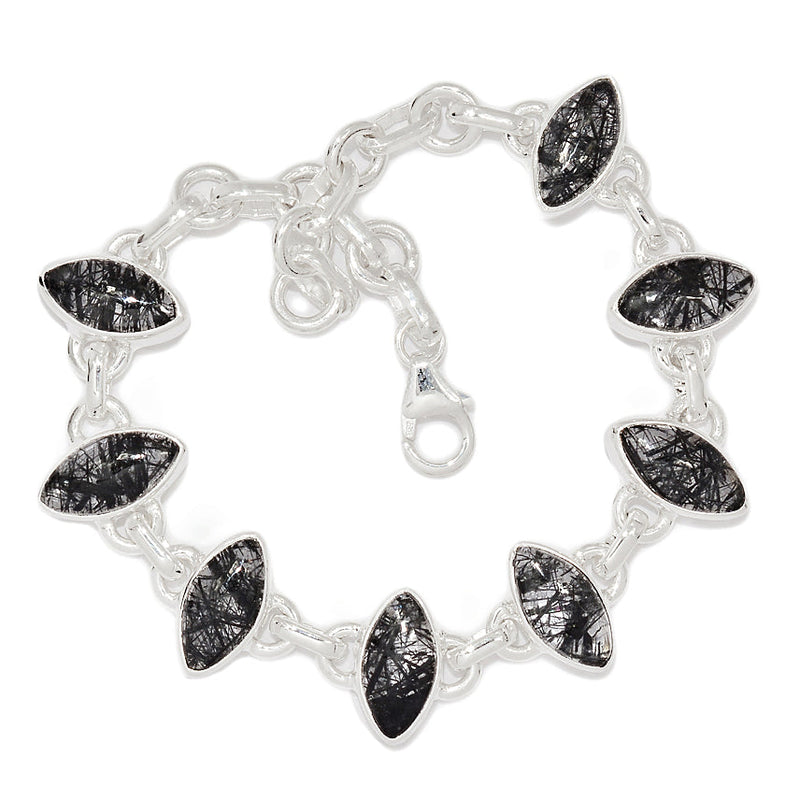 8" Black Rutialted Quartz Bracelets - BRUB179