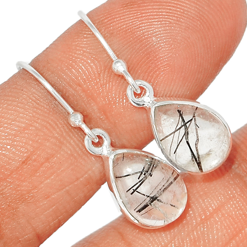 1.1" Black Rutilated Quartz Earrings - BRUE658