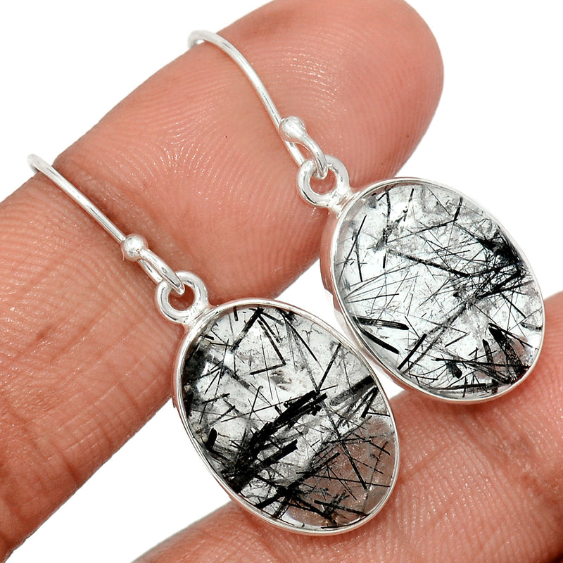 1.3" Black Rutilated Quartz Earrings - BRUE719
