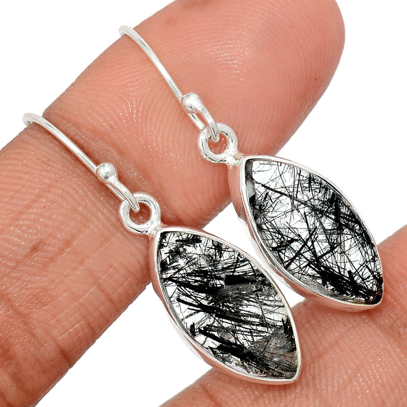 1.3" Black Rutilated Quartz Earrings - BRUE728