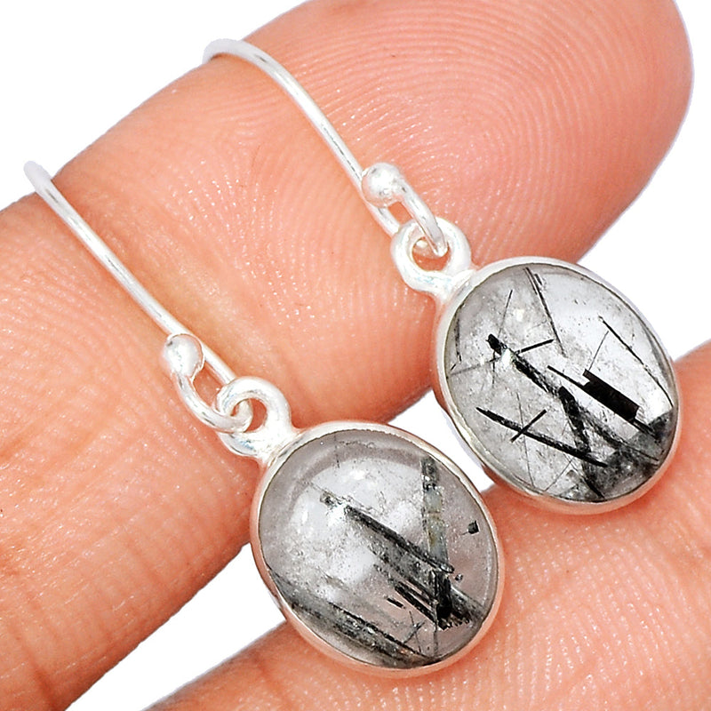 1.2" Black Rutilated Quartz Earrings - BRUE750
