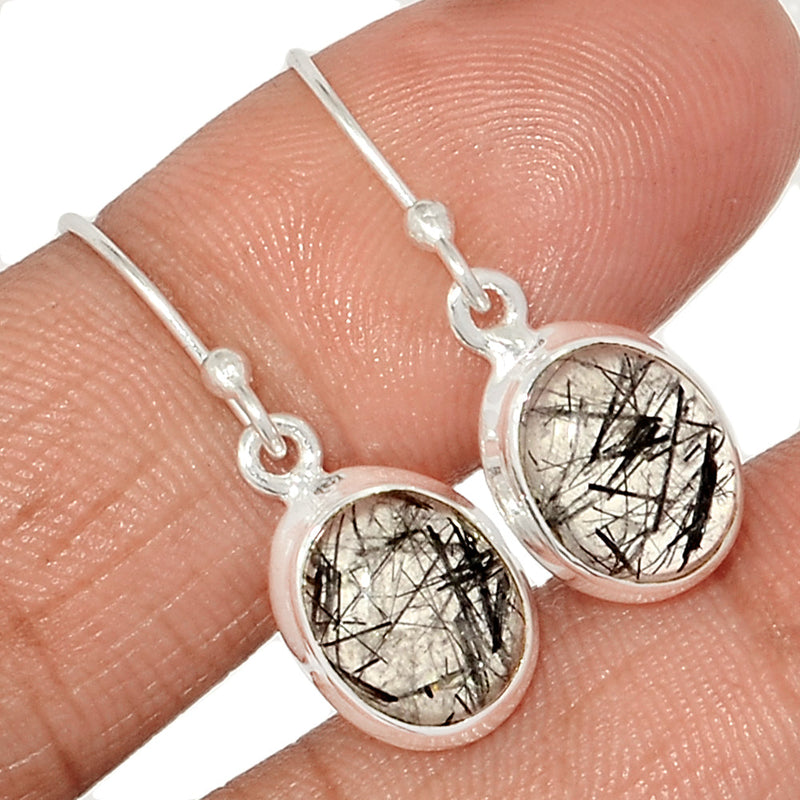 1.1" Black Rutilated Quartz Earrings - BRUE768