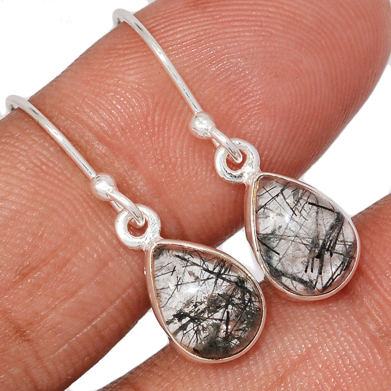 1.1" Black Rutilated Quartz Earrings - BRUE808