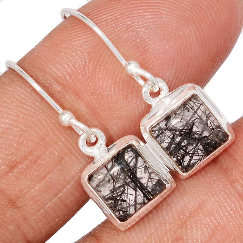 1.1" Black Rutilated Quartz Earrings - BRUE810