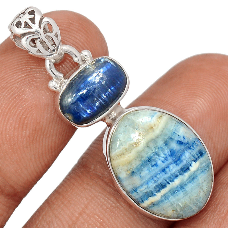 1.5" Blue Scheelite & Kyanite Pendants - BSLP814