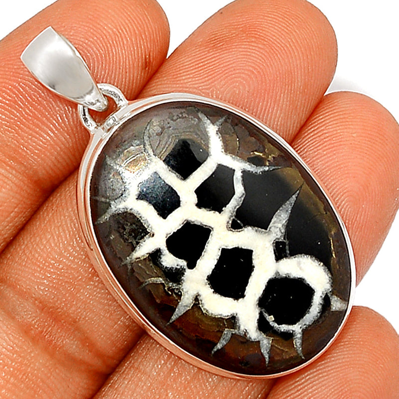1.7"  Black Septarian Pendants - BSRP164