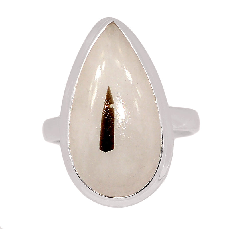Black Tourmaline In Quartz Cabochon Ring - BTQR39