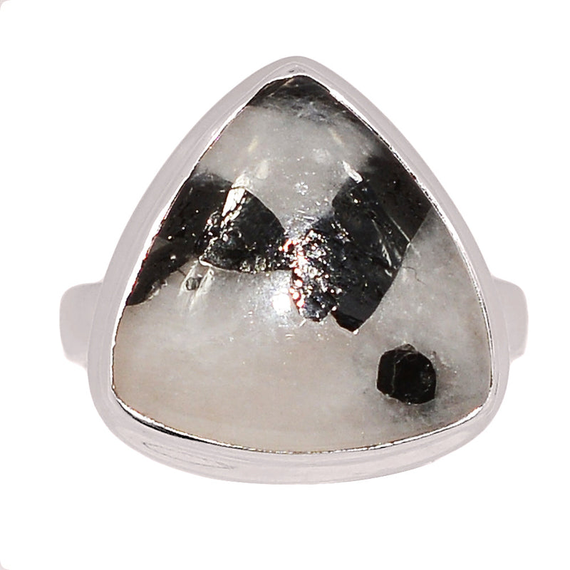Black Tourmaline In Quartz Cabochon Ring - BTQR40