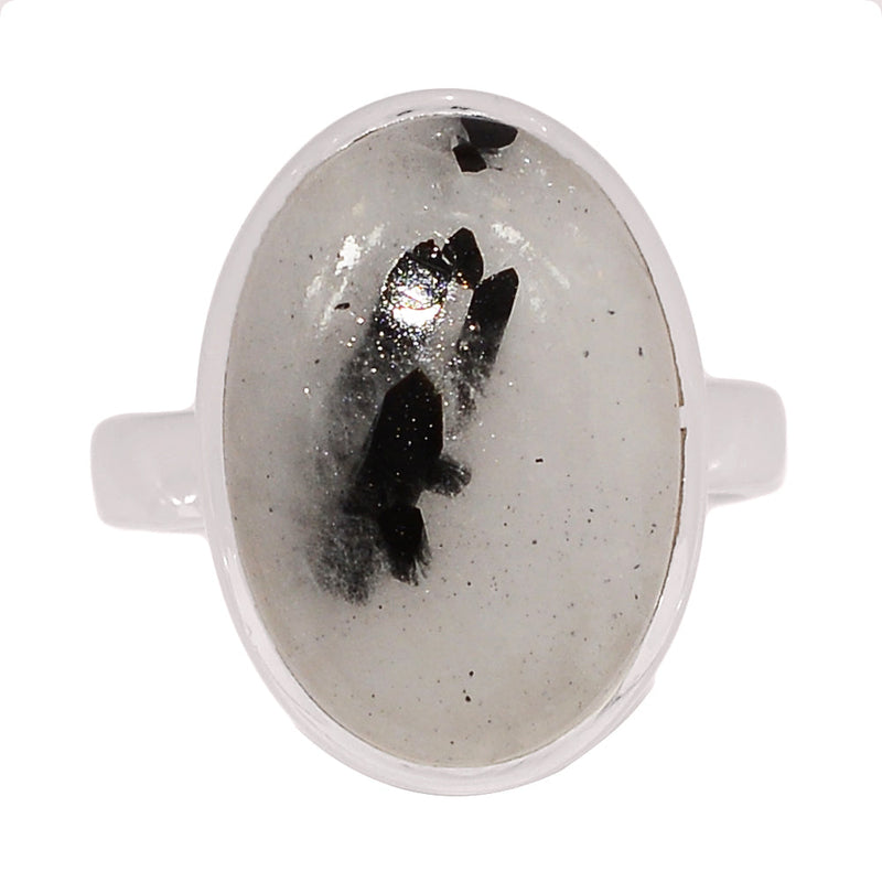 Black Tourmaline In Quartz Cabochon Ring - BTQR41