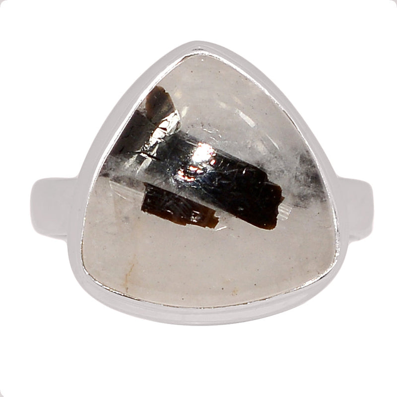 Black Tourmaline In Quartz Cabochon Ring - BTQR45