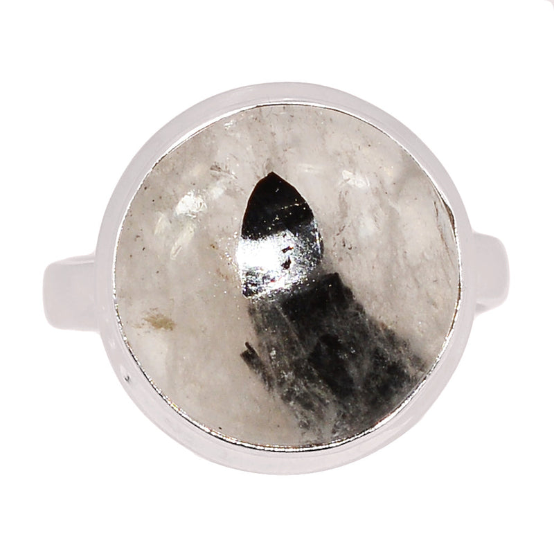 Black Tourmaline In Quartz Cabochon Ring - BTQR46