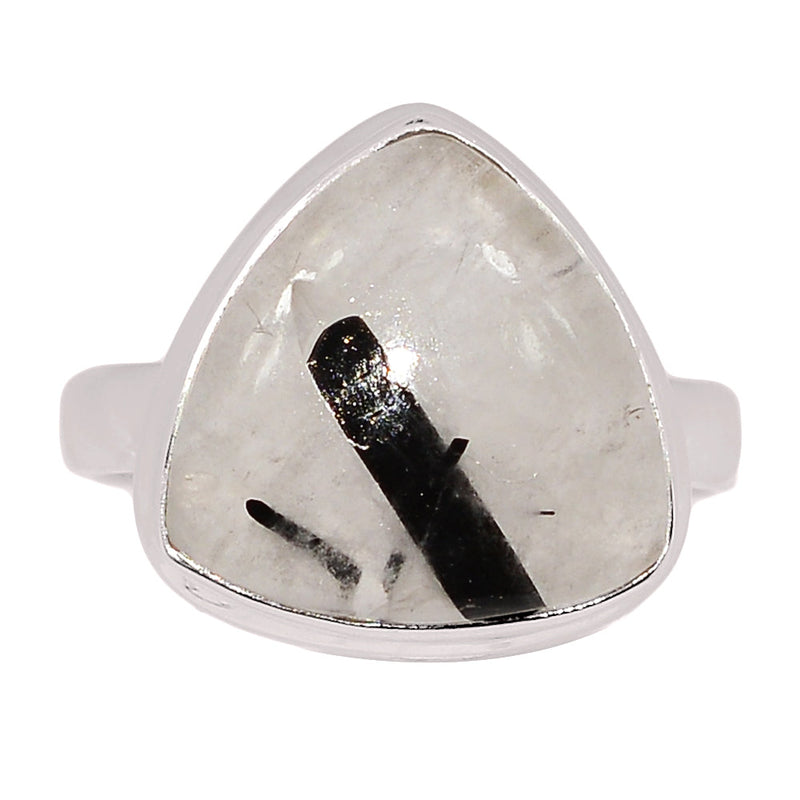 Black Tourmaline In Quartz Cabochon Ring - BTQR47