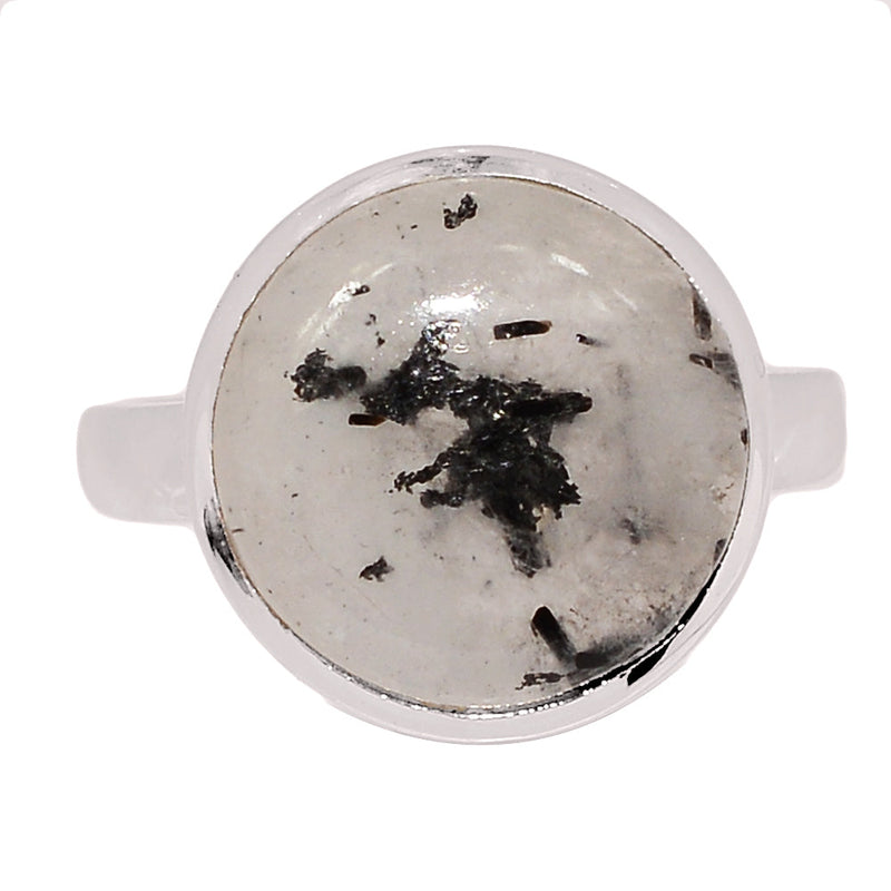 Black Tourmaline In Quartz Cabochon Ring - BTQR51