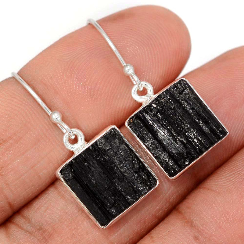 1.2" Black Tourmaline Rough Earrings - BTRE491