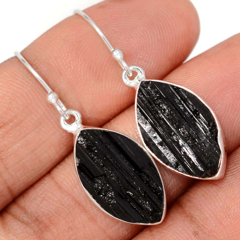 1.5" Black Tourmaline Rough Earrings - BTRE492