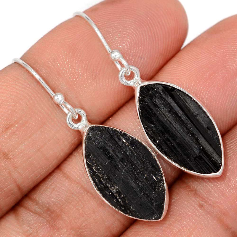1.5" Black Tourmaline Rough Earrings - BTRE496