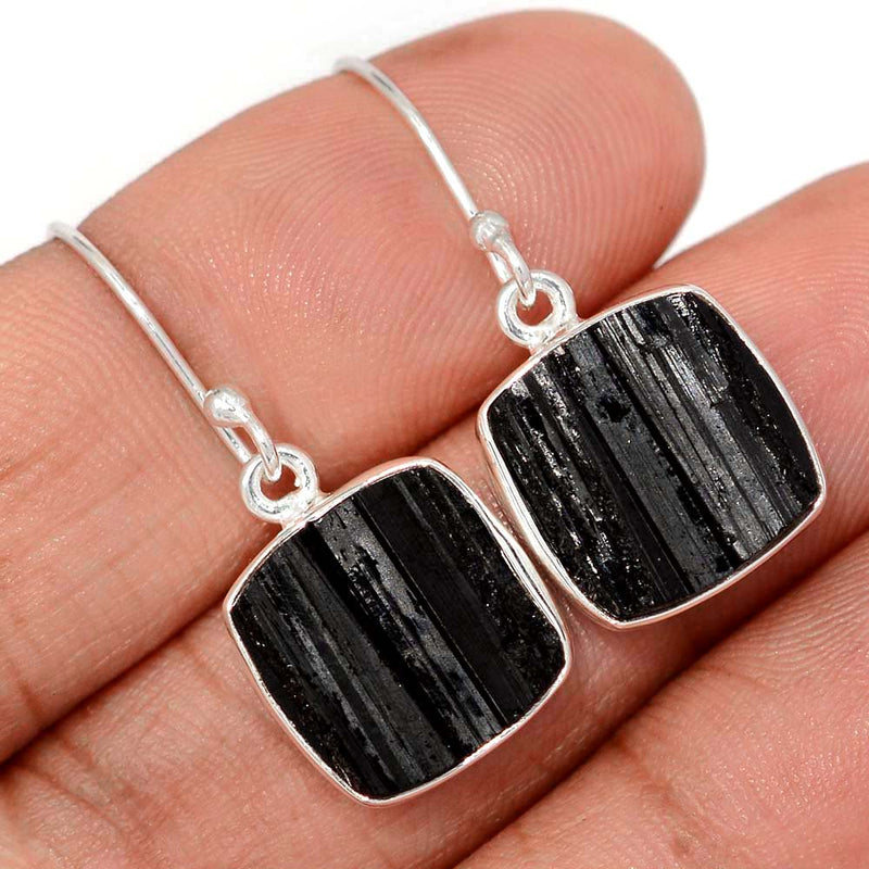 1.2" Black Tourmaline Rough Earrings - BTRE498