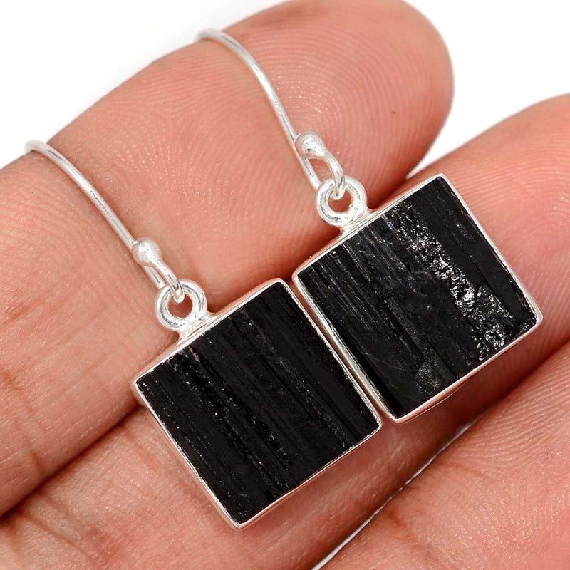 1.2" Black Tourmaline Rough Earrings - BTRE500