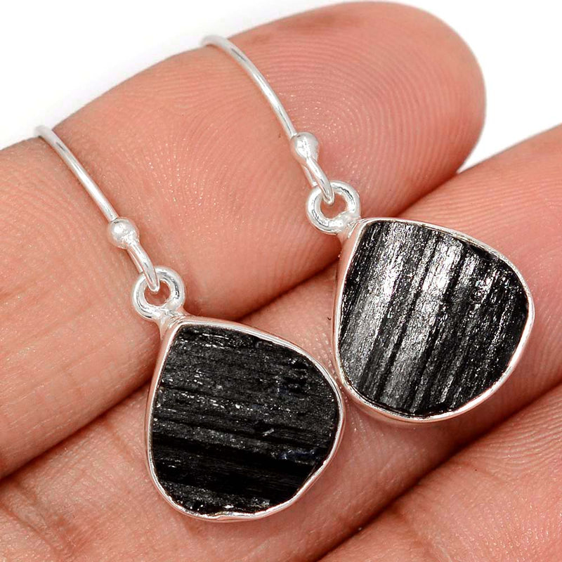 1.2" Black Tourmaline Rough Earrings - BTRE501