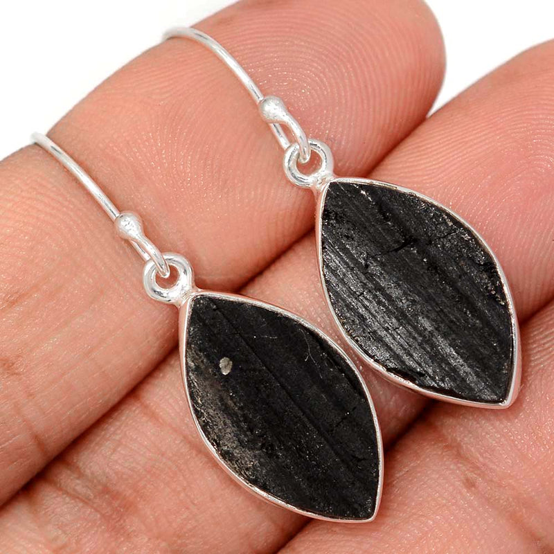 1.5" Black Tourmaline Rough Earrings - BTRE502
