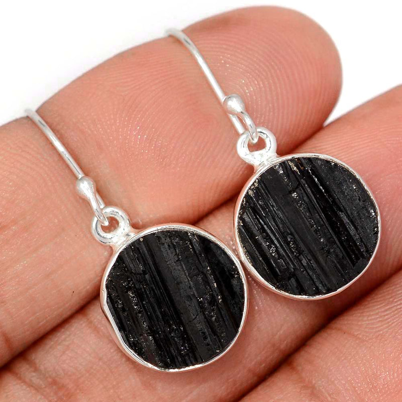 1.2" Black Tourmaline Rough Earrings - BTRE503