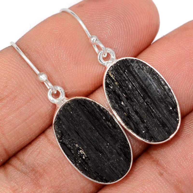 1.5" Black Tourmaline Rough Earrings - BTRE504