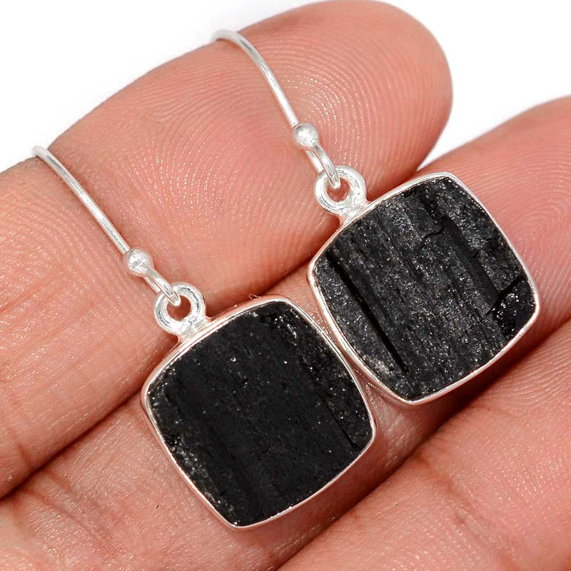 1.2" Black Tourmaline Rough Earrings - BTRE507