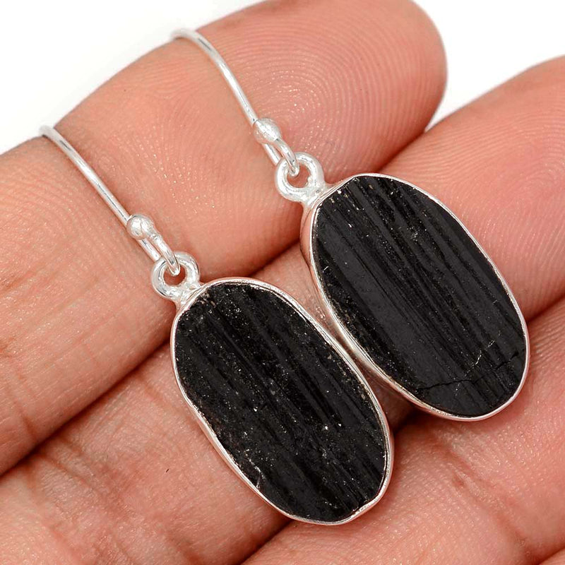 1.5" Black Tourmaline Rough Earrings - BTRE508