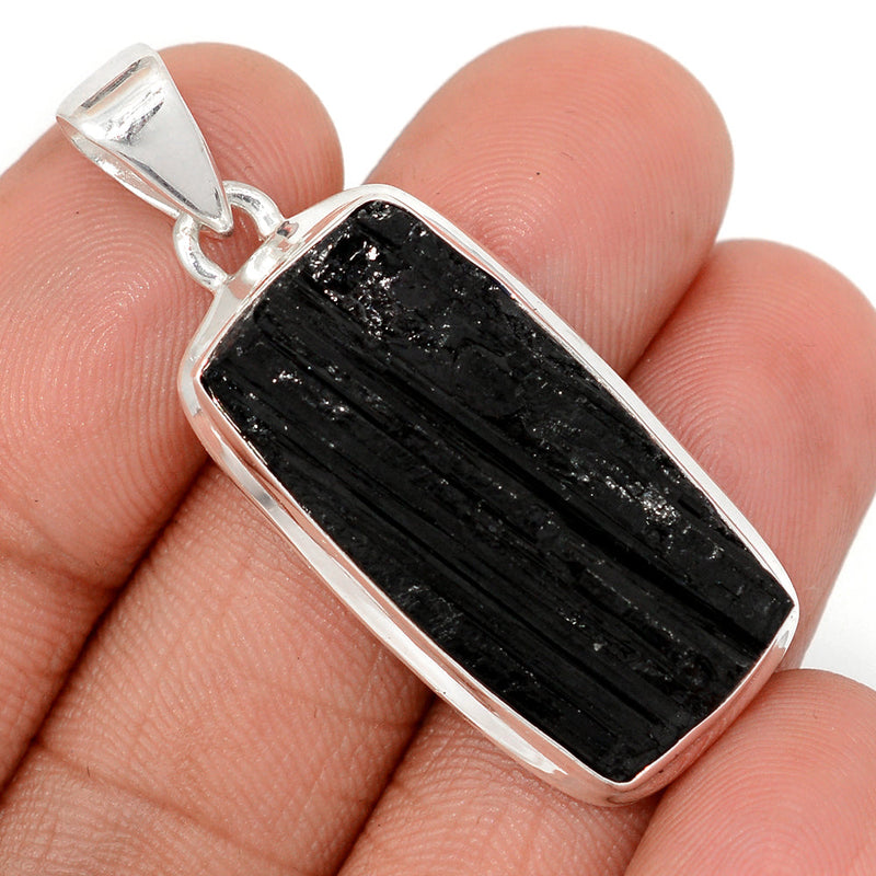 1.7" Black Tourmaline Rough Pendants - BTRP2034