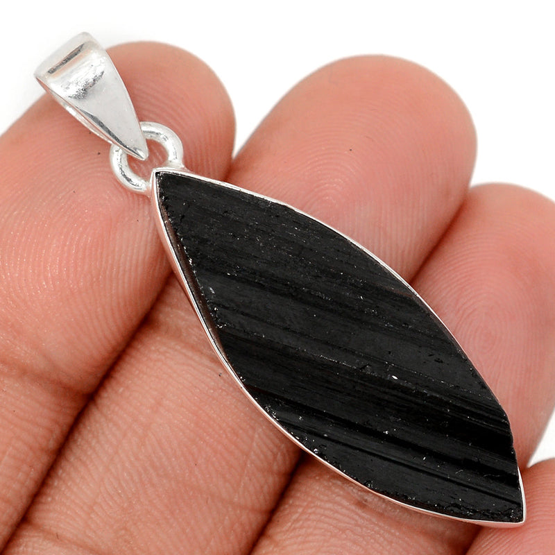 1.8" Black Tourmaline Rough Pendants - BTRP2035