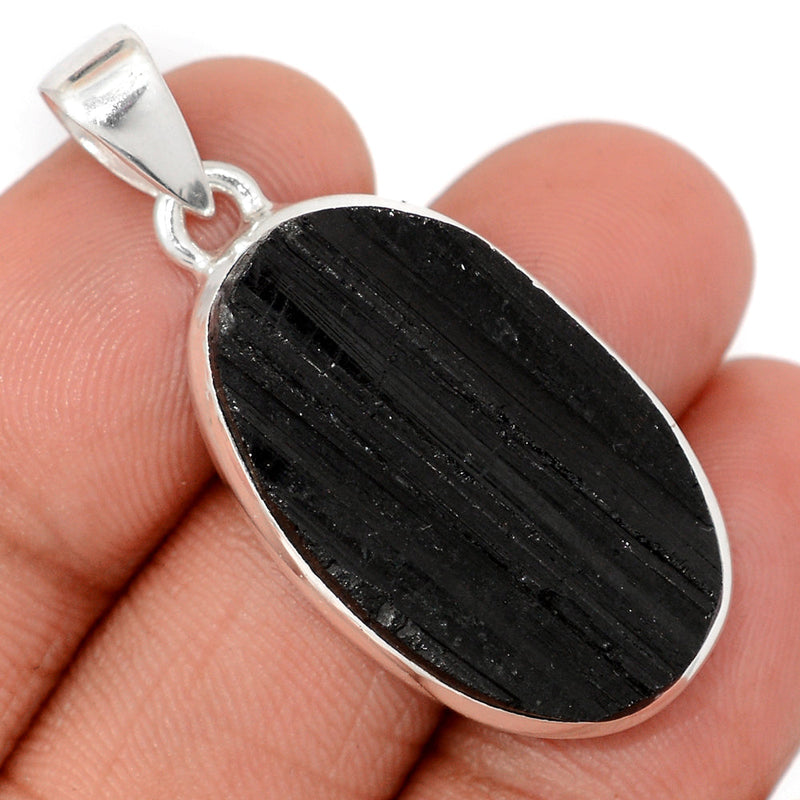 1.6" Black Tourmaline Rough Pendants - BTRP2040
