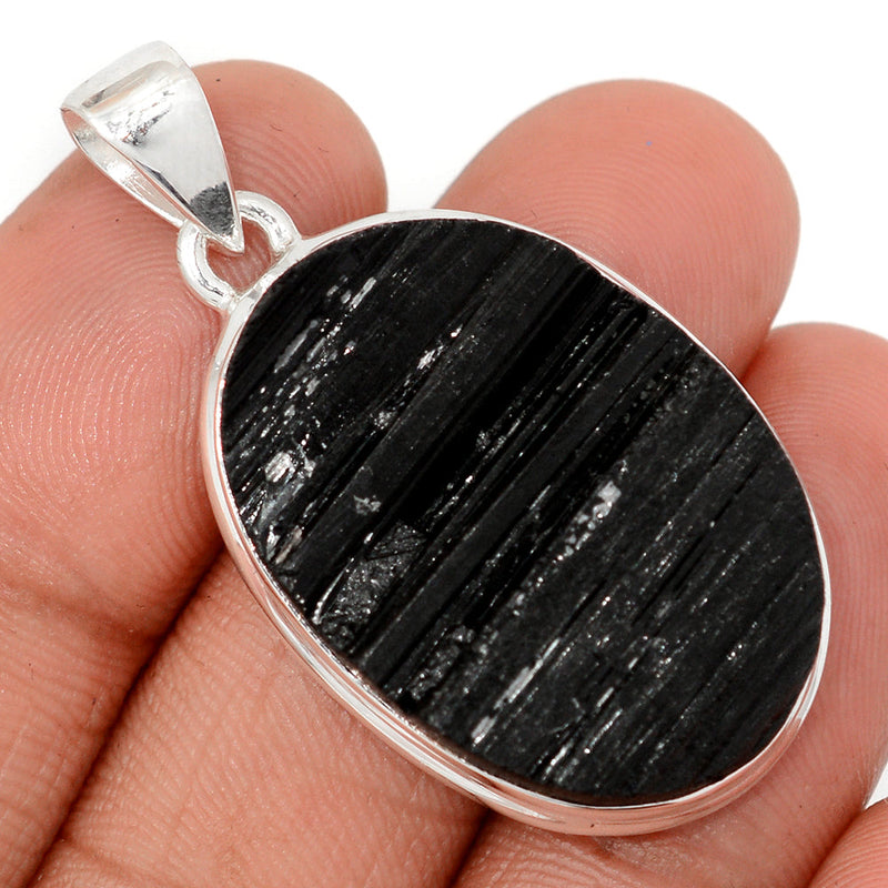 1.7" Black Tourmaline Rough Pendants - BTRP2046