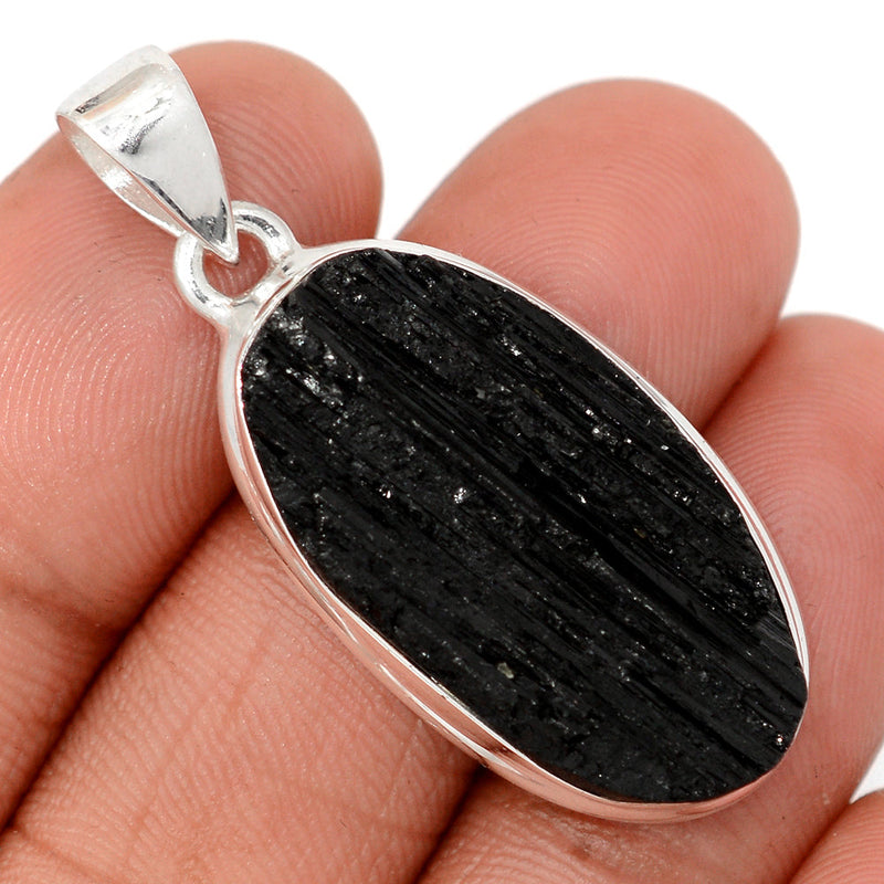 1.7" Black Tourmaline Rough Pendants - BTRP2048