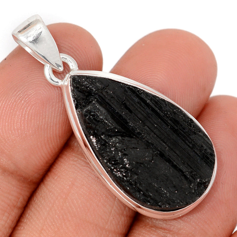 1.6" Black Tourmaline Rough Pendants - BTRP2064