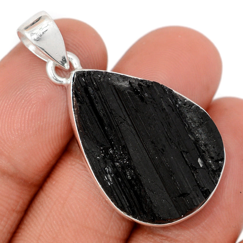1.6" Black Tourmaline Rough Pendants - BTRP2068