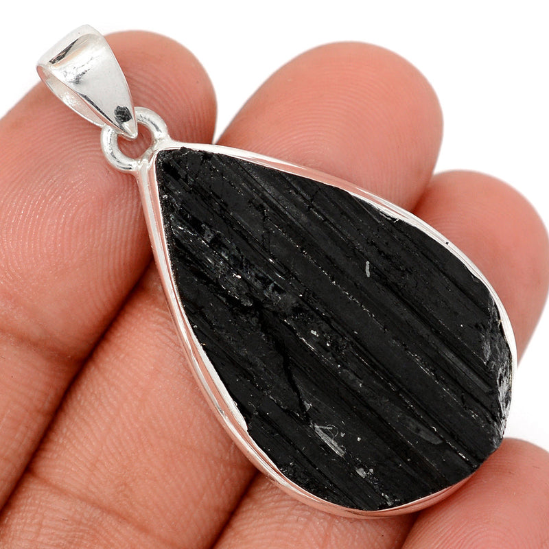 1.8" Black Tourmaline Rough Pendants - BTRP2072