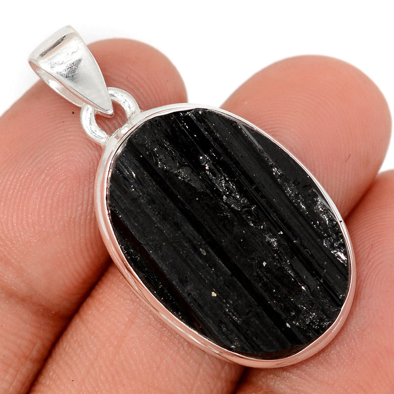1.5" Black Tourmaline Rough Pendants - BTRP2075