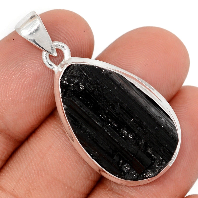 1.6" Black Tourmaline Rough Pendants - BTRP2080