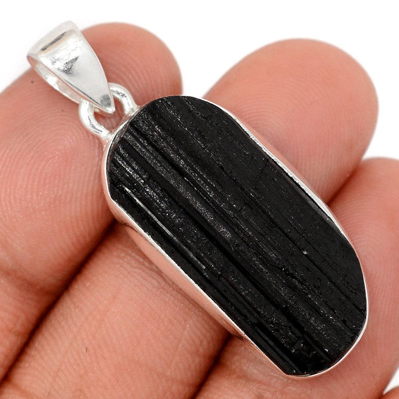 1.7" Black Tourmaline Rough Pendants - BTRP2081