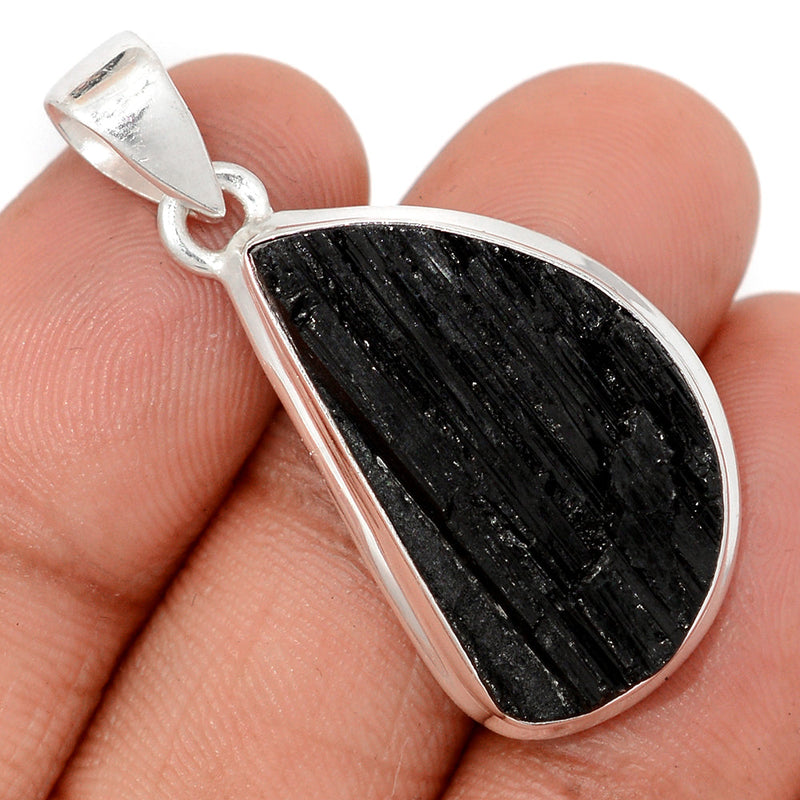 1.6" Black Tourmaline Rough Pendants - BTRP2087