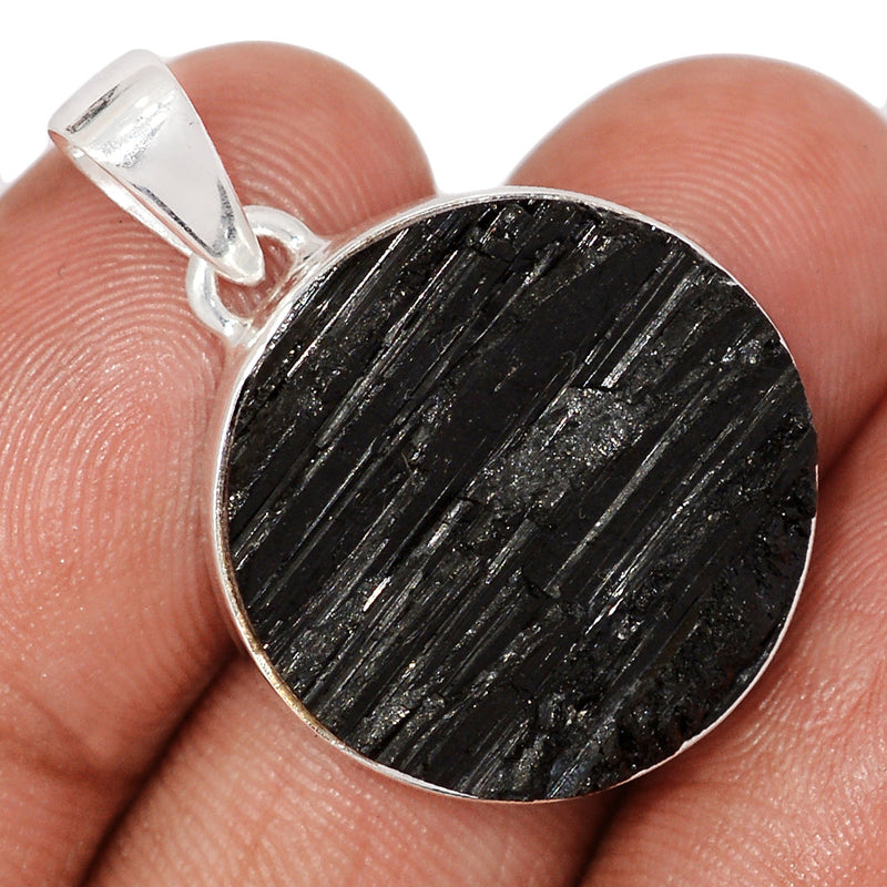 1.2" Black Tourmaline Rough Pendants - BTRP2117