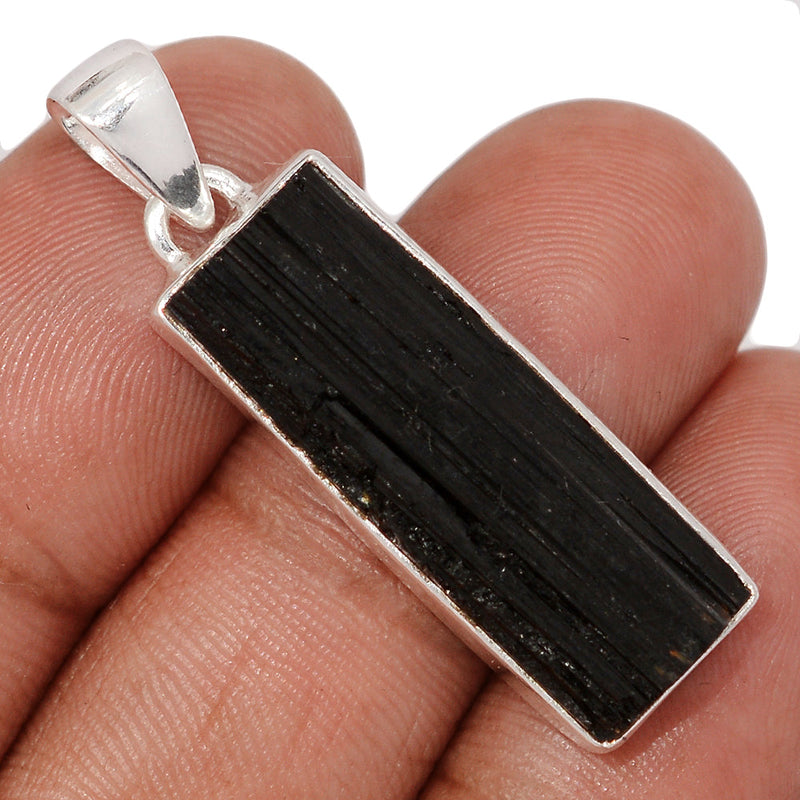 1.5" Black Tourmaline Rough Pendants - BTRP2118